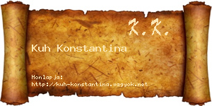 Kuh Konstantina névjegykártya